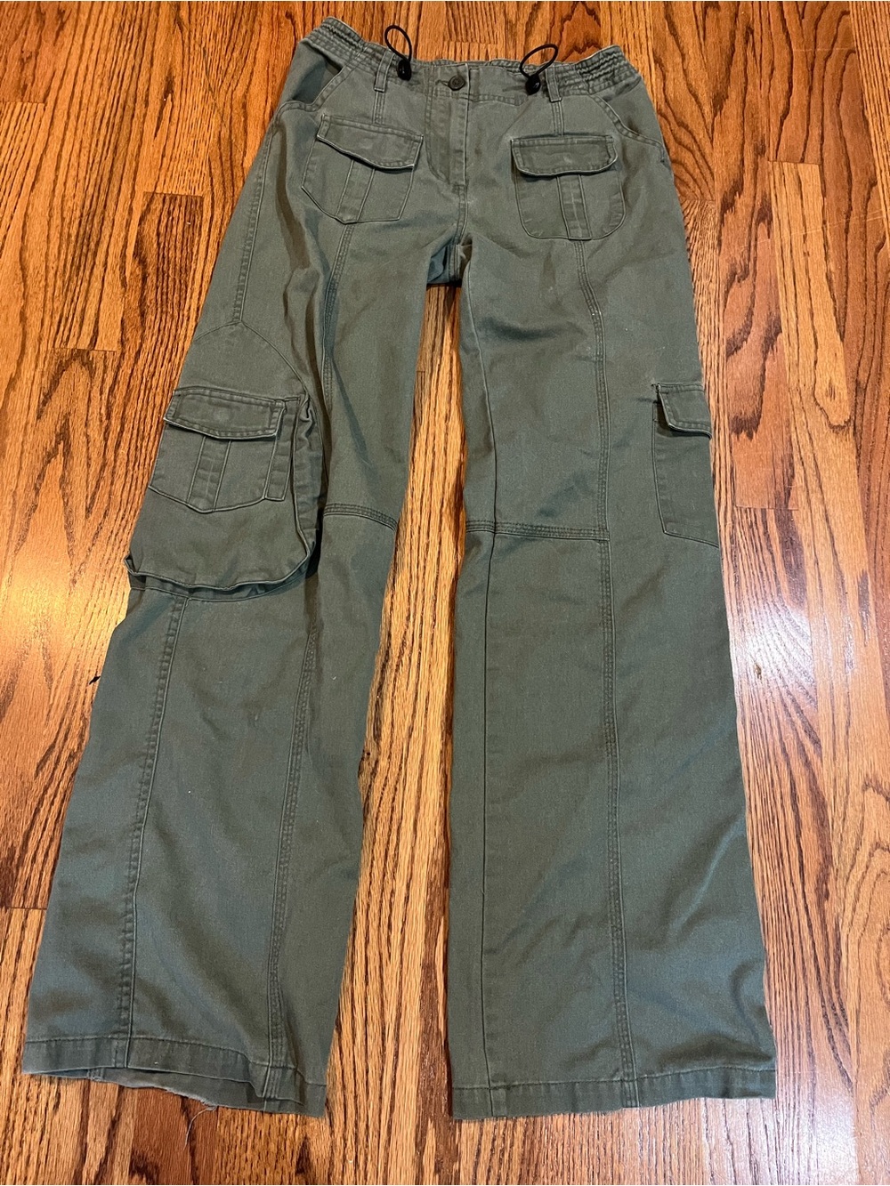 Brandy Melville Olive Green Wide Leg Cargo Jeans